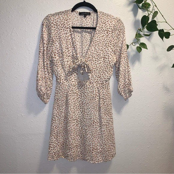 Front Tie Boho Floral Dress - Picture 1 of 5